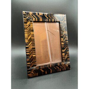 Natalini Brown Black Wood Lacquer Inlaid Made in Italy fits 4x6 photo marquetry